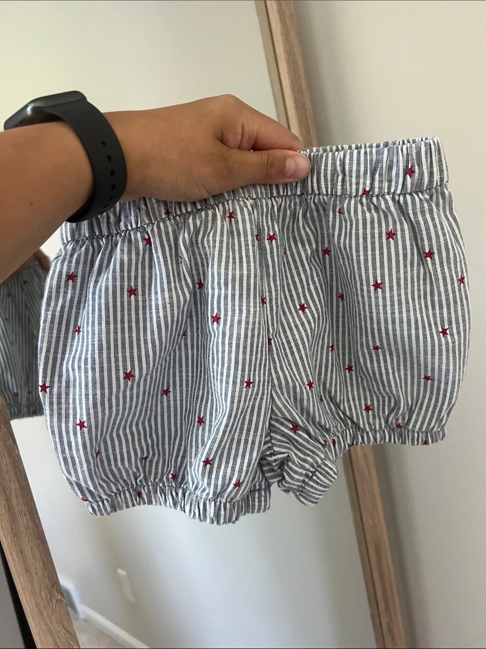 OshKosh B'gosh Blue and Red Striped Baby Bloomers